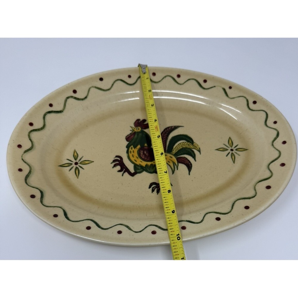 Metlox California Provincial Poppytrail Rooster Platter Tray VTG MCM 1950s 13.5" - Picture 3 of 4